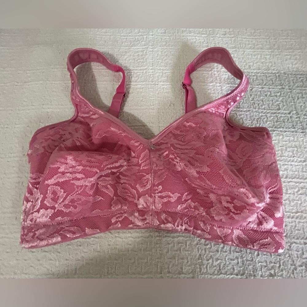 Breezies Pink Floral Lace Bra